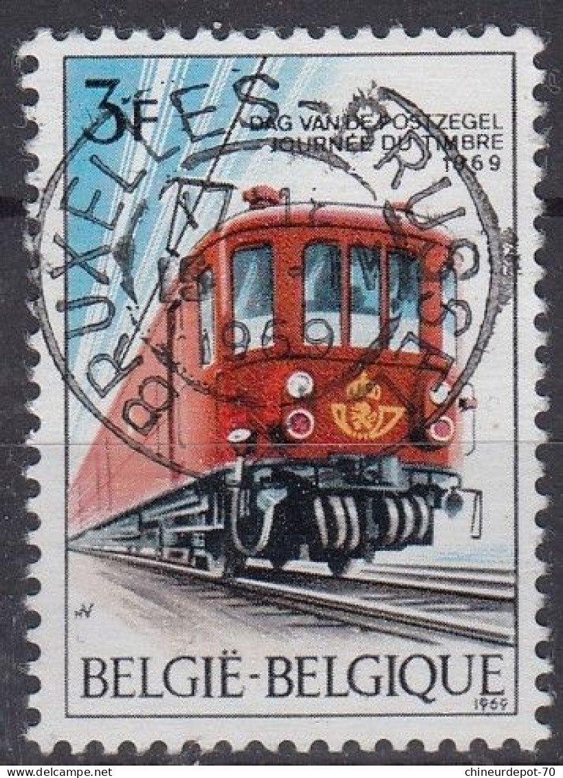 JOURNEE DU TIMBRE 1969 Train Cachet Bruxelles Brussel - Oblitérés