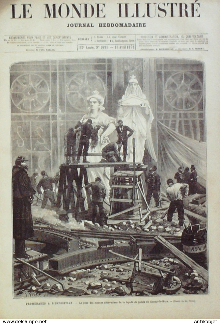 Le Monde Illustré 1878 N°1098 Espagne Madrid Turquie Stamboul Constantinople Chine EXPO Pavillon Roumanie Vainqueur - 1850 - 1899