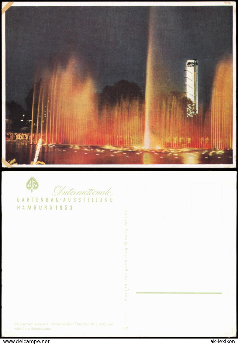 Altona-Hamburg Wasserlichtkonzert Komposition Gartenbau-Ausstellung 1953 - Altona