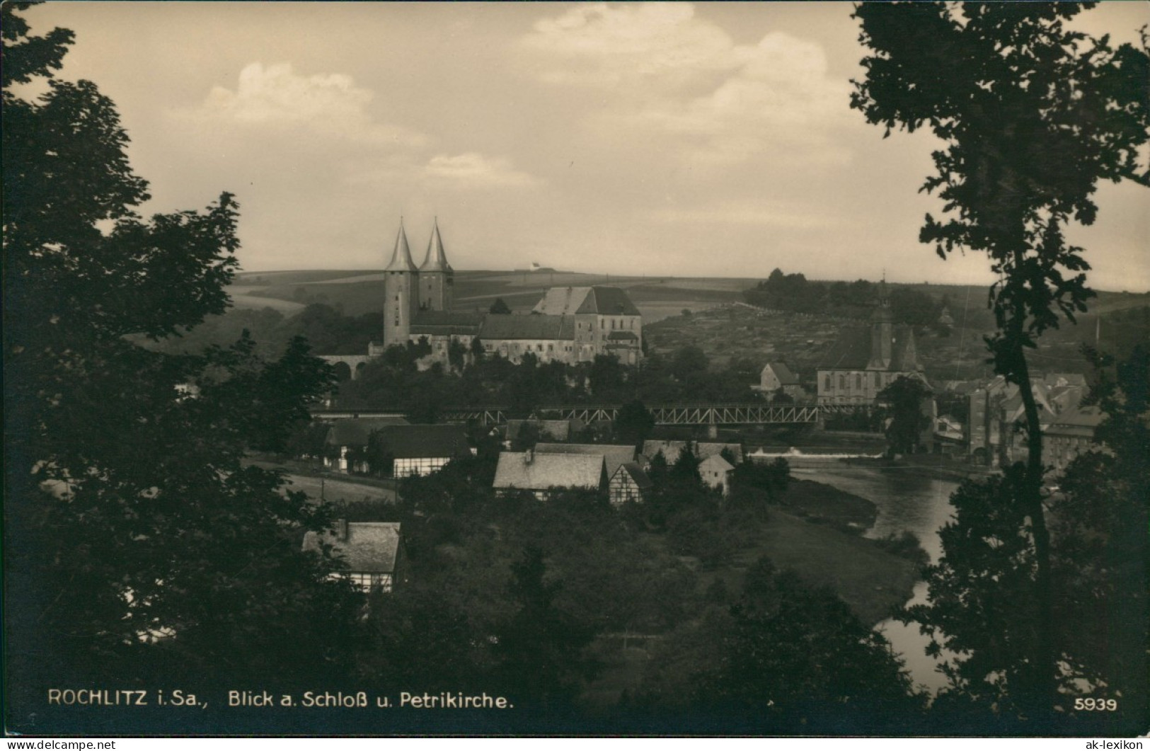 Ansichtskarte Rochlitz Panorama-Ansicht Blick A. Schloß U. Petrikirche 1910 - Rochlitz