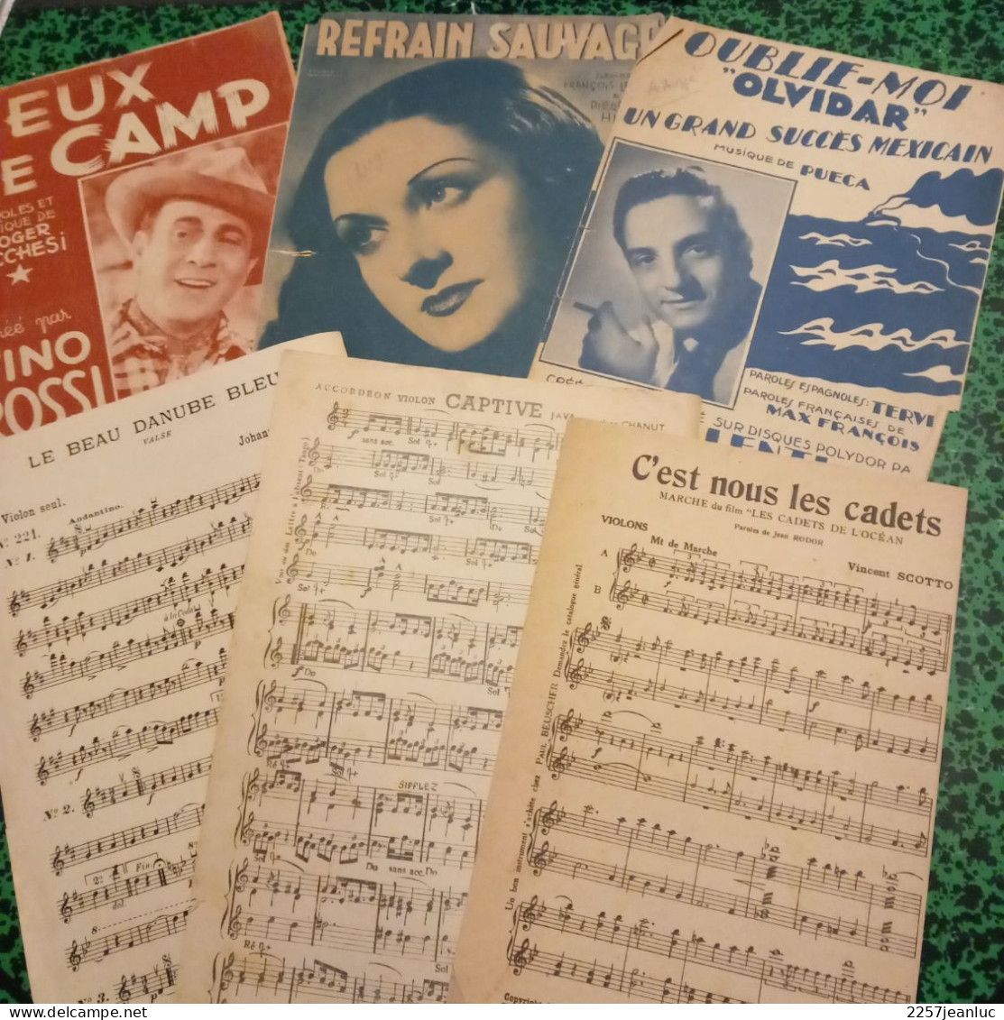 Lot De 6 Partitions  Musicales Anciennes * Tino Rossi  Ect... Des Années 30 à 1945 - Spartiti