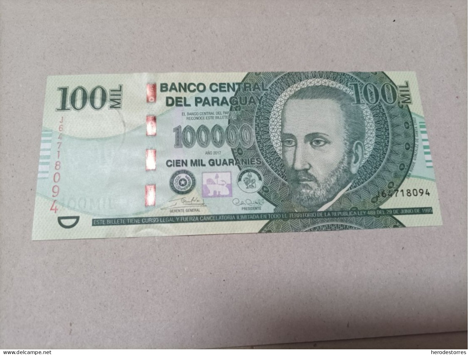 Billete Paraguay, 100000 Guaranies, Año 2017, UNC - Paraguay