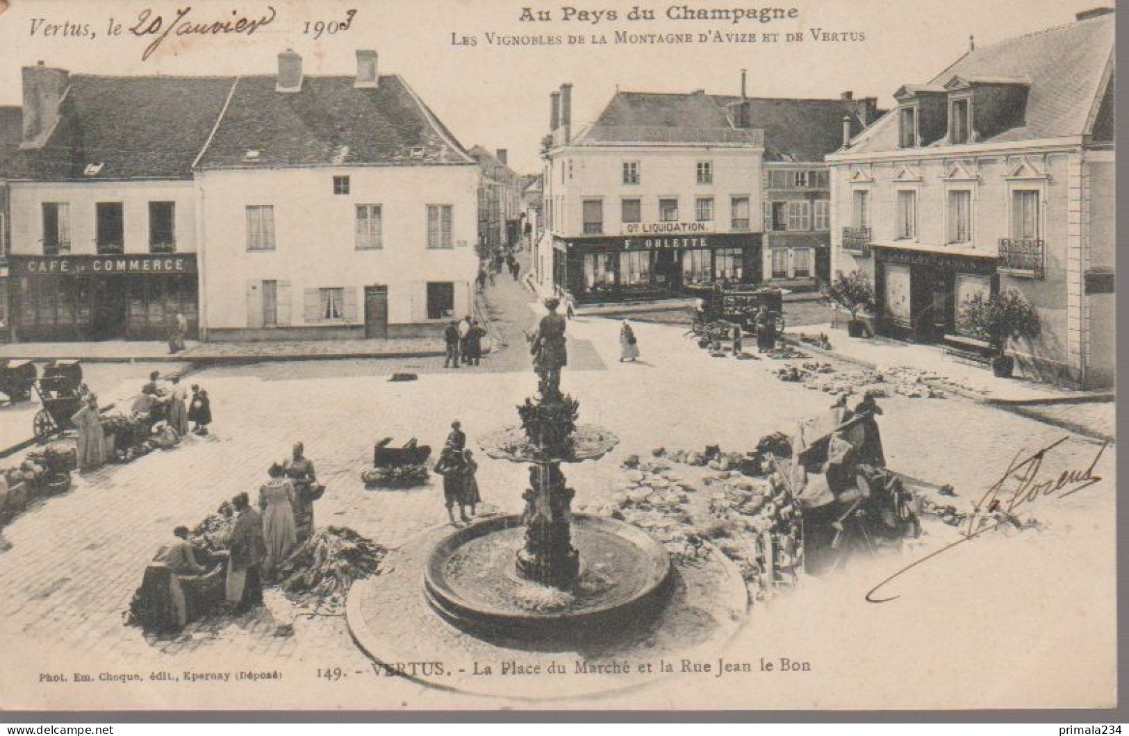 51 - VERTUS - PLACE DU MARCHE ET RUE JEAN LE BON - Vertus