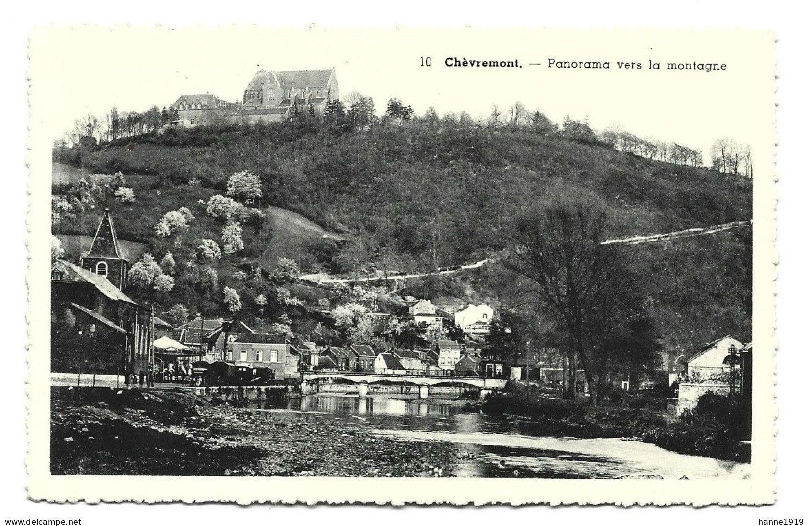 Chèvremont Panorama Vers La Montagne Photo Carte Cachet 1959 Fléron Htje - Chaudfontaine