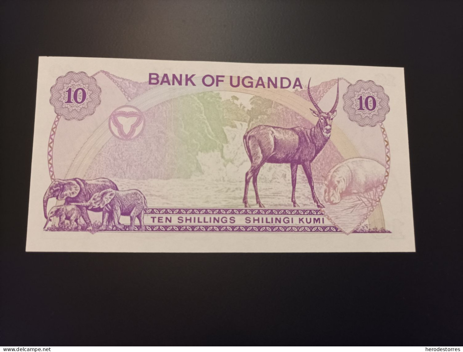 Billete Uganda, 10 Schillings, Serie A, Año 1982, UNC - Ouganda