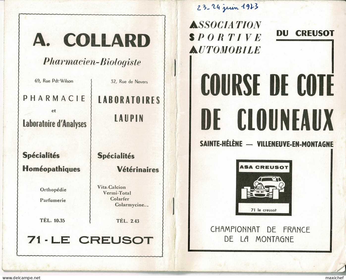 Course De Côte Des Clouneaux, Sainte Hélène - Villeneuve En Montagne, ASA Creusot, Ecurie Beaufer Tournus, Team Inox - Automovilismo - F1