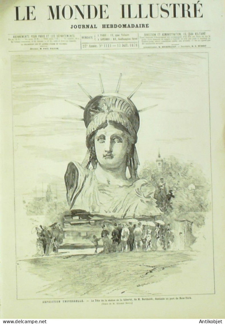 Le Monde Illustré 1878 N°1111 Marseille (13) Madrid Reine Mercédes Berlin Congrès - 1850 - 1899