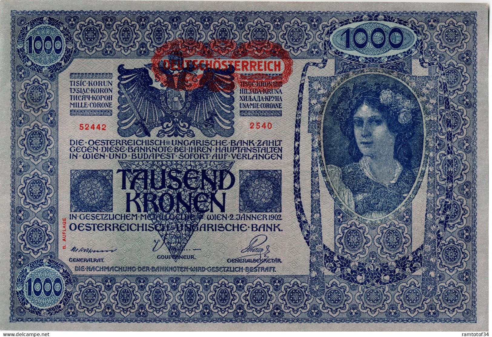 AUTRICHE - 1000 Kronen 1919 - Oesterreich