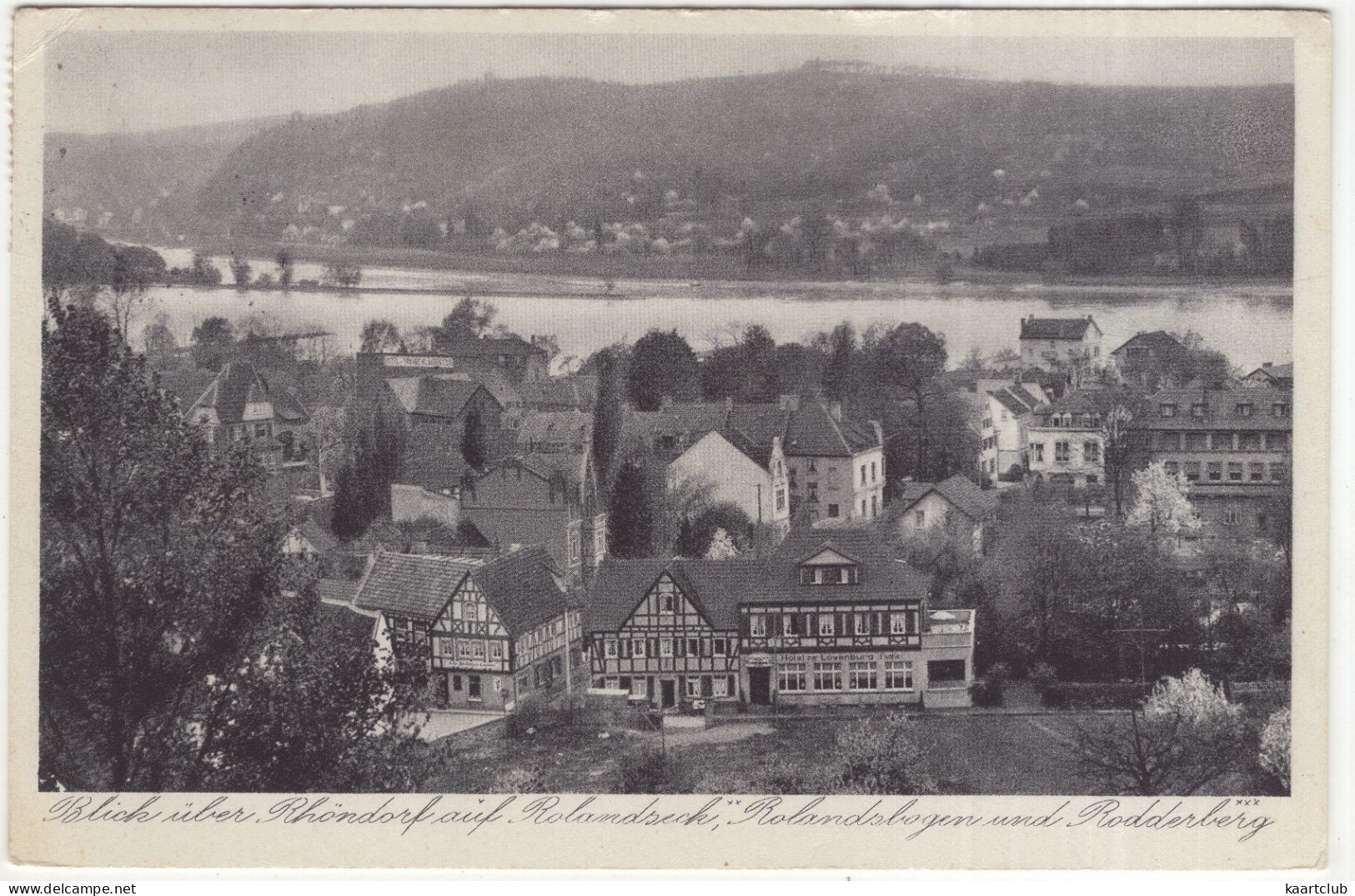 Blick über Rhöndorf Auf Rolandseck, Rolandssbogen Und Rodderberg - (Deutschland) - 1936 - Hotel Zur Löwenburg - Bad Honnef