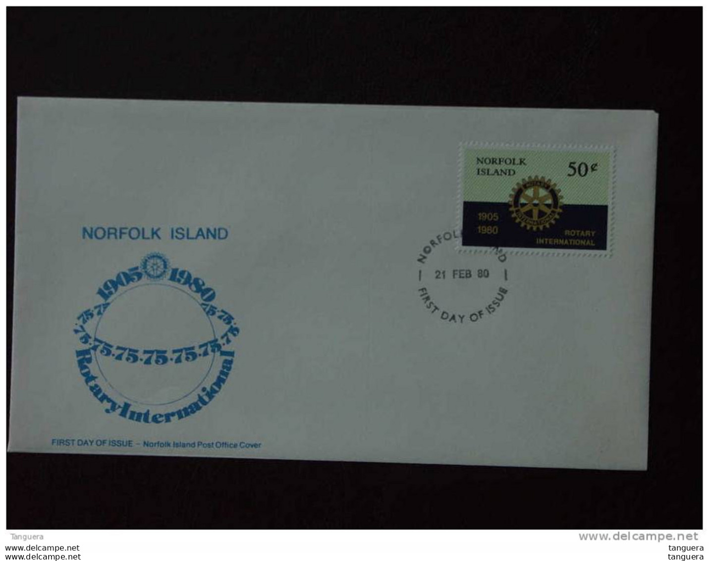 Norfolk Island 1980 FDC Rotary International 75 Ans Yv 234 - Rotary, Lions Club