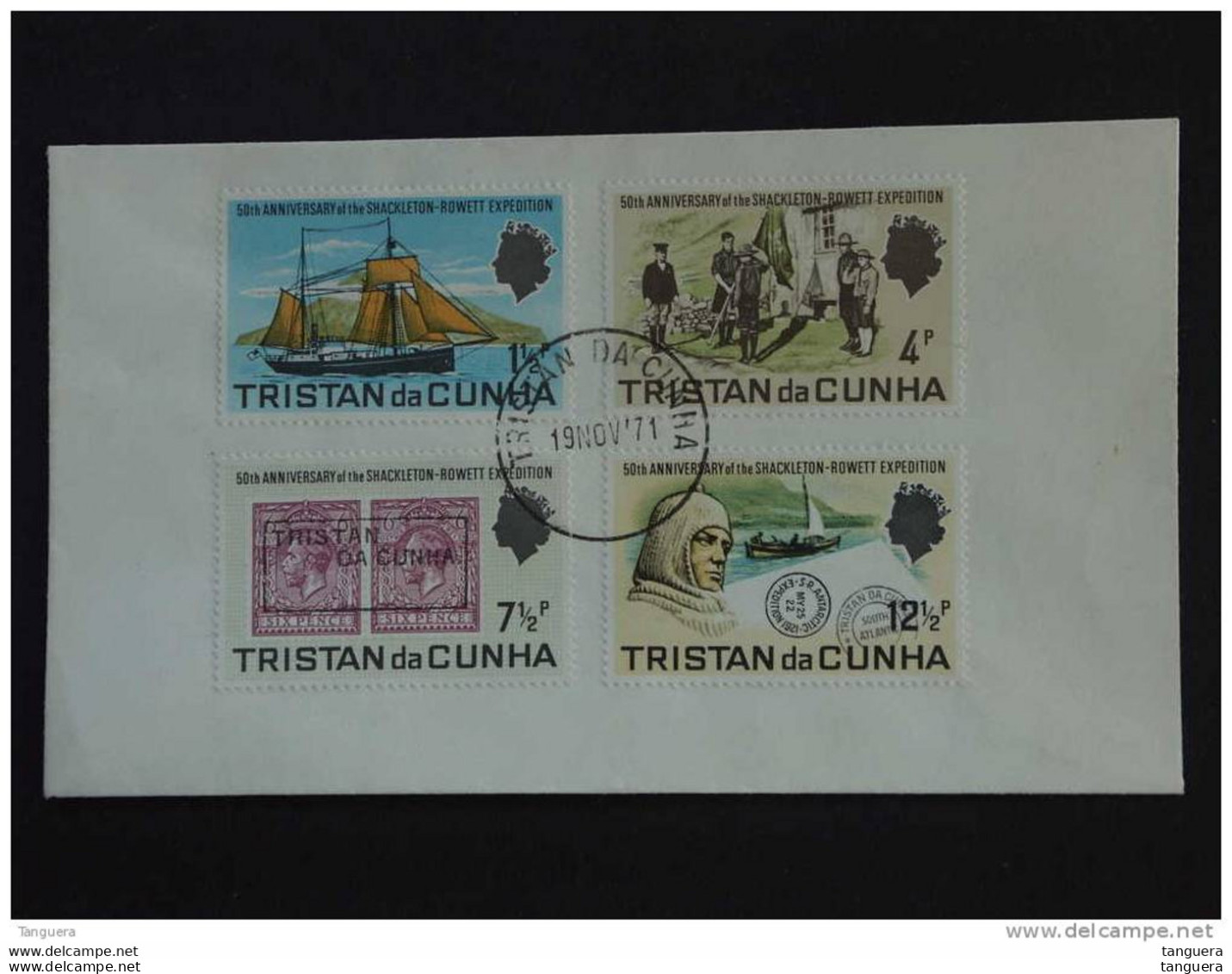 Tristan Da Cunha 1971 FDC Anniversaire Expédition Shackleton-Rowett Bateaux Boten Scouts Yv 153-156 - Other & Unclassified