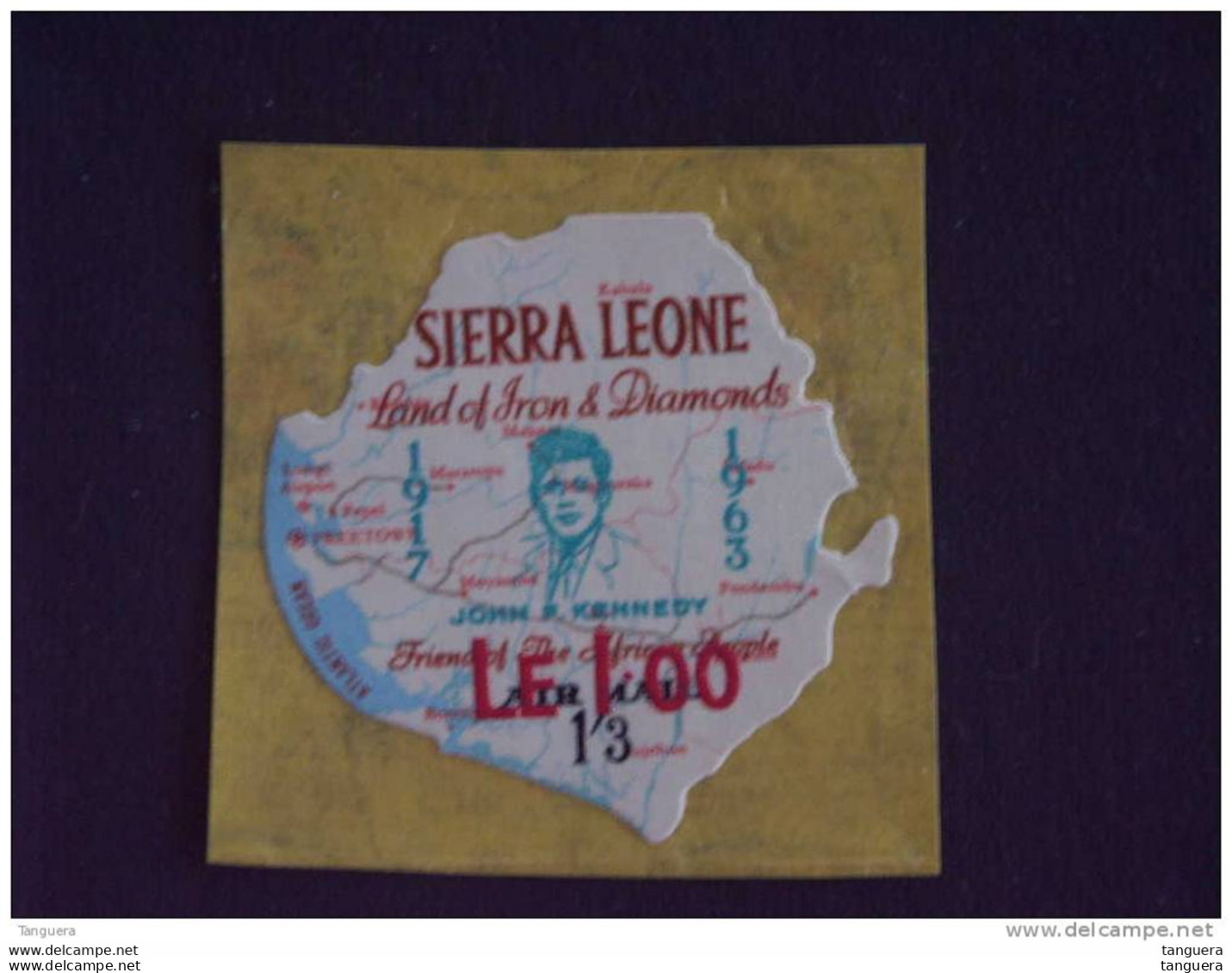 Sierra Leone 1964-65 Timbre Surchargé John F. Kennedy Yv PA 33 MNH ** - Kennedy (John F.)