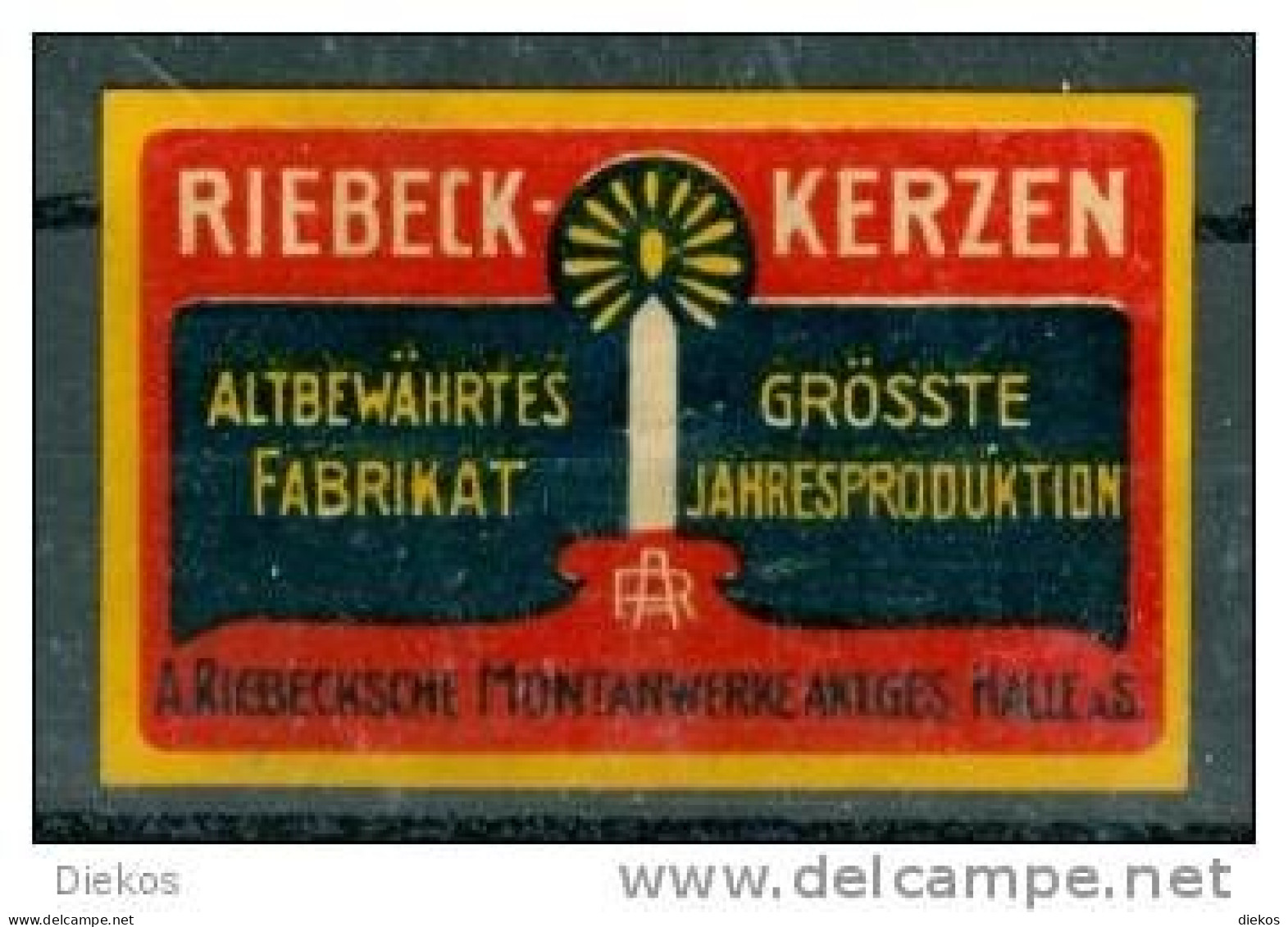 Werbemarke Cinderella Poster Stamp Riebeck Kerzen Fabrik Halle A. S.  #587 - Erinnophilie