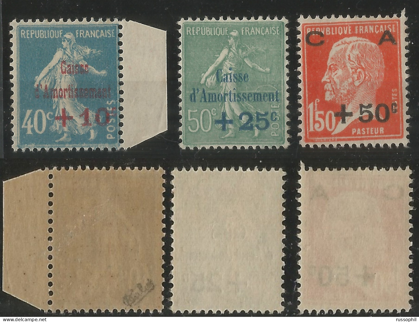 FRANCE - CAISSE D'AMORTISSEMENT - Yv. # 246 TO Yv. #248 - YV. #246 (MH *) CALVES -  Yv # 247 AND 248 (MNH **) - 1927 - 1927-31 Sinking Fund