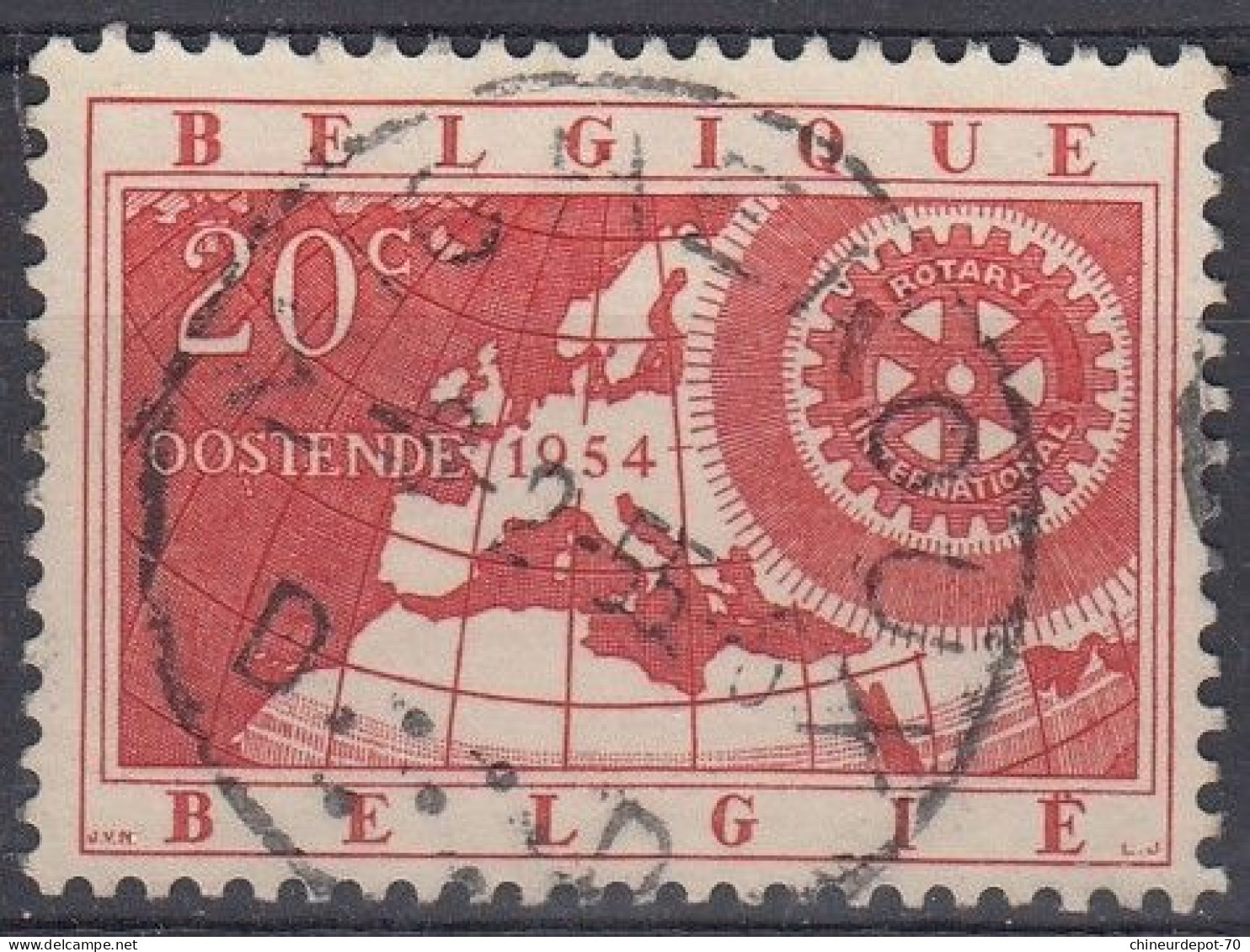 ROTARY INTERNATIONAL OOSTENDE 1954 CACHET ? - Gebruikt