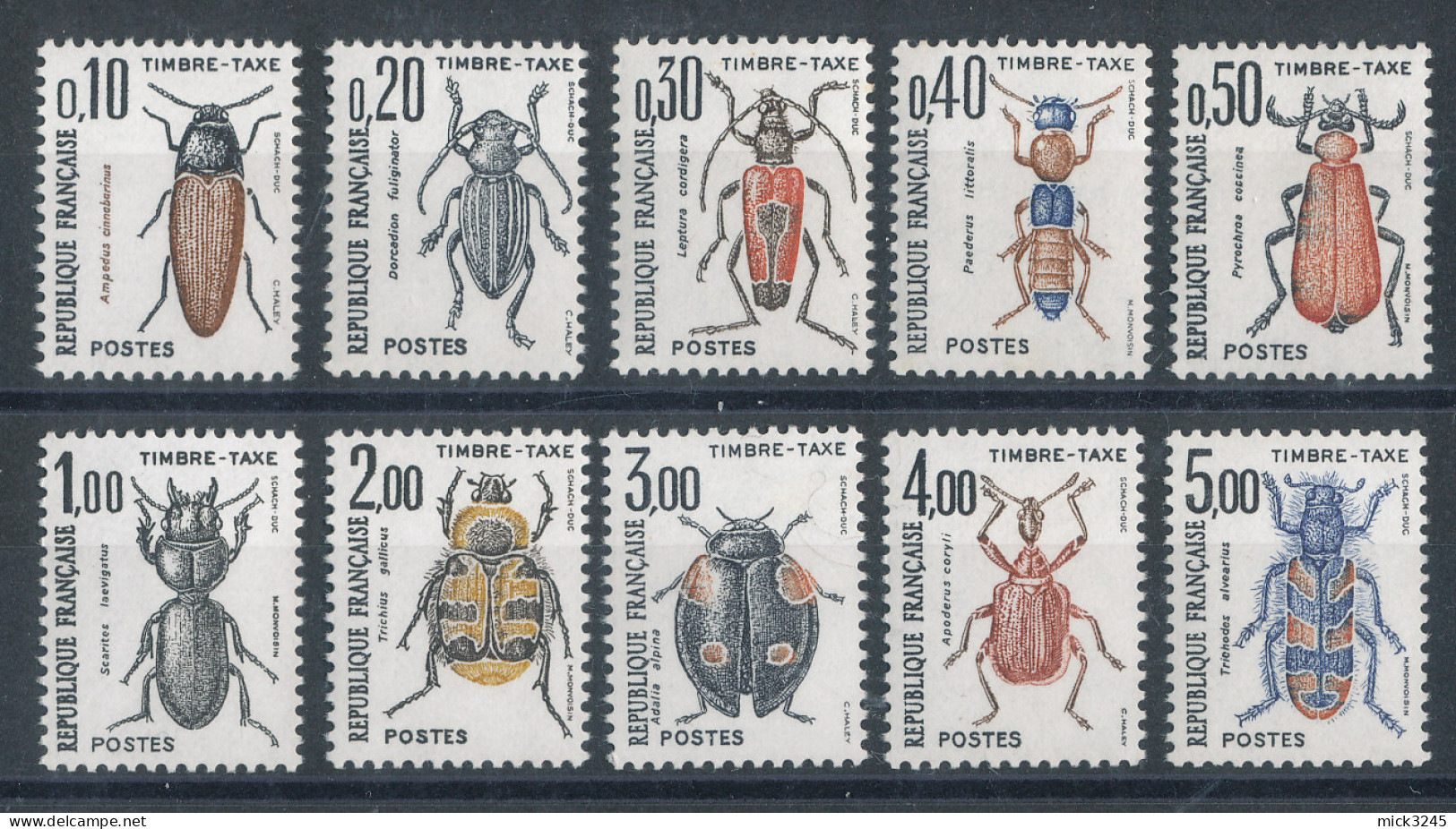 Taxe N°103** à 112** Série Des Insectes (faciale 2,52€) - 1960-.... Neufs