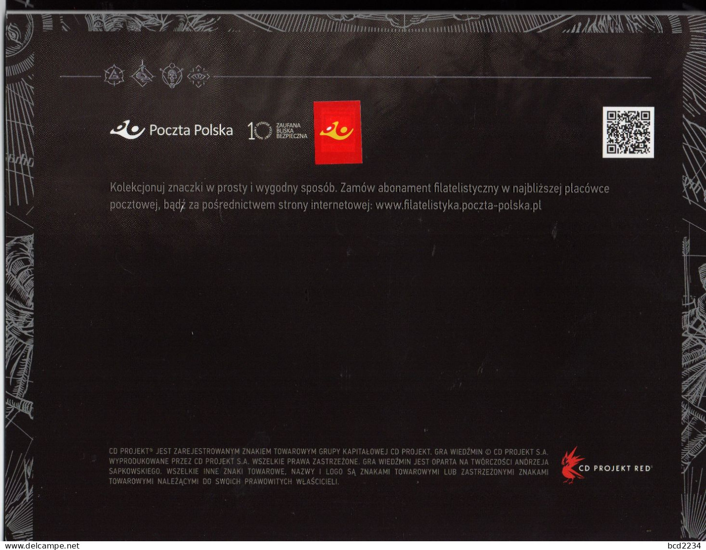 POLAND 2016 SPECIAL LIMITED EDITION PHILATELIC FOLDER: GERALT THE WITCHER FANTASY BOOKS WRITERS TV SERIES GAME MS & FDC - FDC