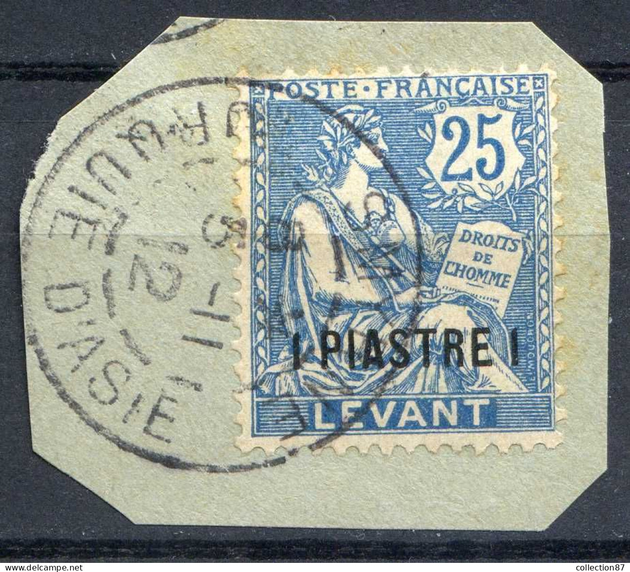 REF 087 >  LEVANT < Belle Oblitération SMYRNE Turquie D'Asie 1912 Sur Fragment < N° 17 Ø  Used - Oblitérés