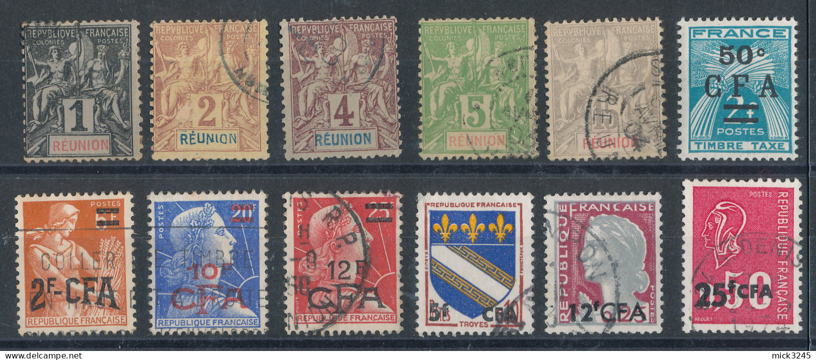 Réunion Lot De 27 Timbres Divers - Oblitérés