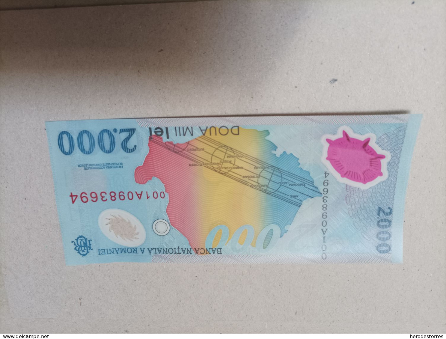 Billete Rumania, 2000 Lei, Nº Bajisismo, Letra A, Año 2000, UNC - Romania