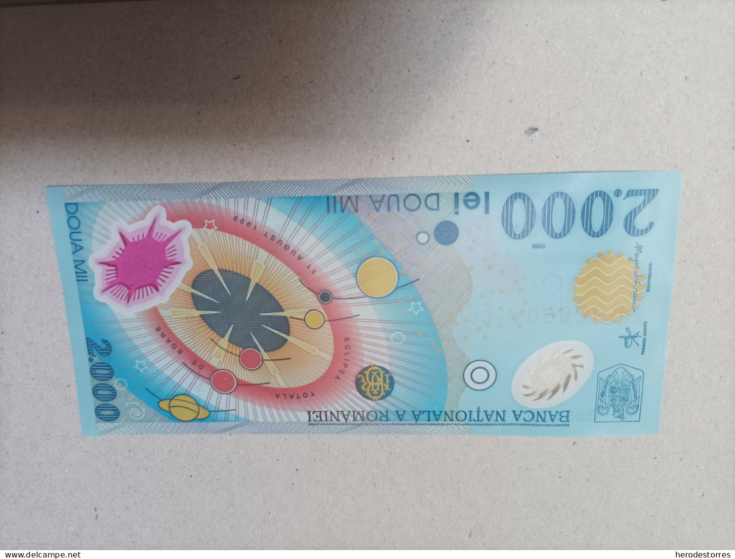 Billete Rumania, 2000 Lei, Nº Bajisismo, Letra A, Año 2000, UNC - Roemenië