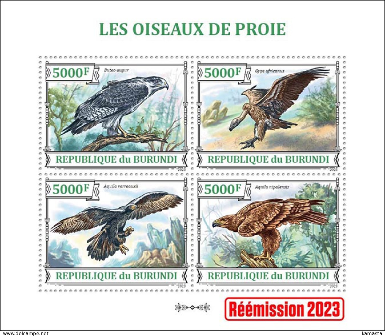 Burundi 2023 Birds Of Prey. (215) OFFICIAL ISSUE - Águilas & Aves De Presa