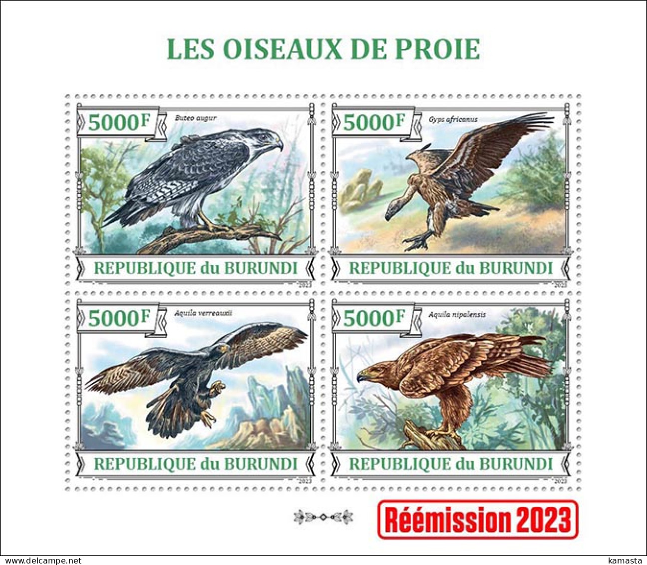 Burundi 2023 Birds Of Prey. (215) OFFICIAL ISSUE - Eagles & Birds Of Prey