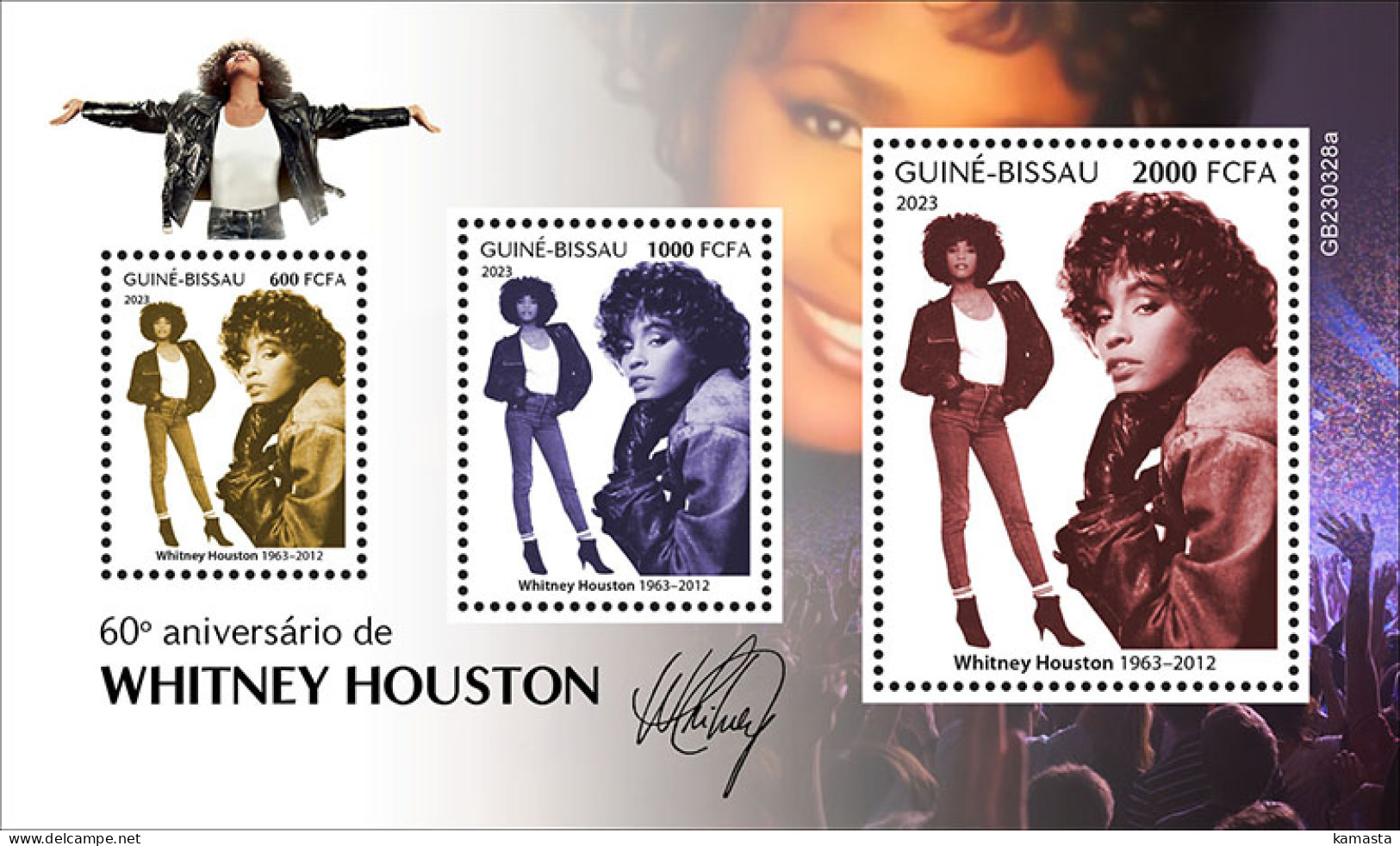 Guinea Bissau  2023 Whitney Houston. (328) OFFICIAL ISSUE - Music