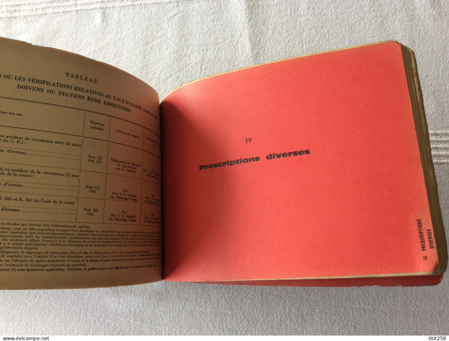 Catalogue Militaire Réglement Textes Lois Circulation Infractions Code De  La route Pour La GENDARMERIE 1965