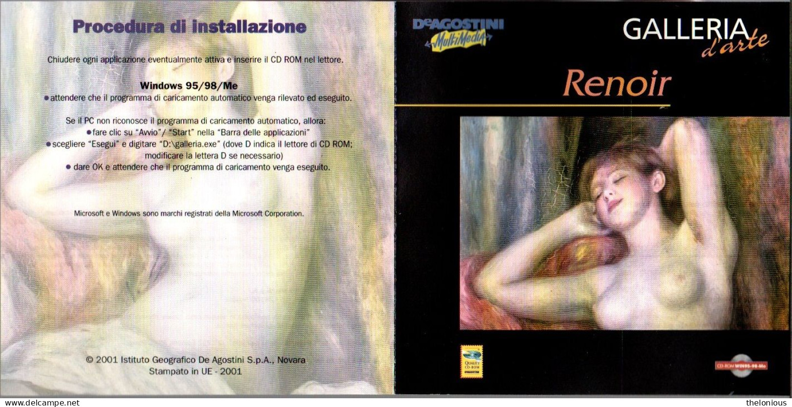 # CD ROM Galleria D'Arte - RENOIR - De Agostini Moltimedia 2001 - Altri