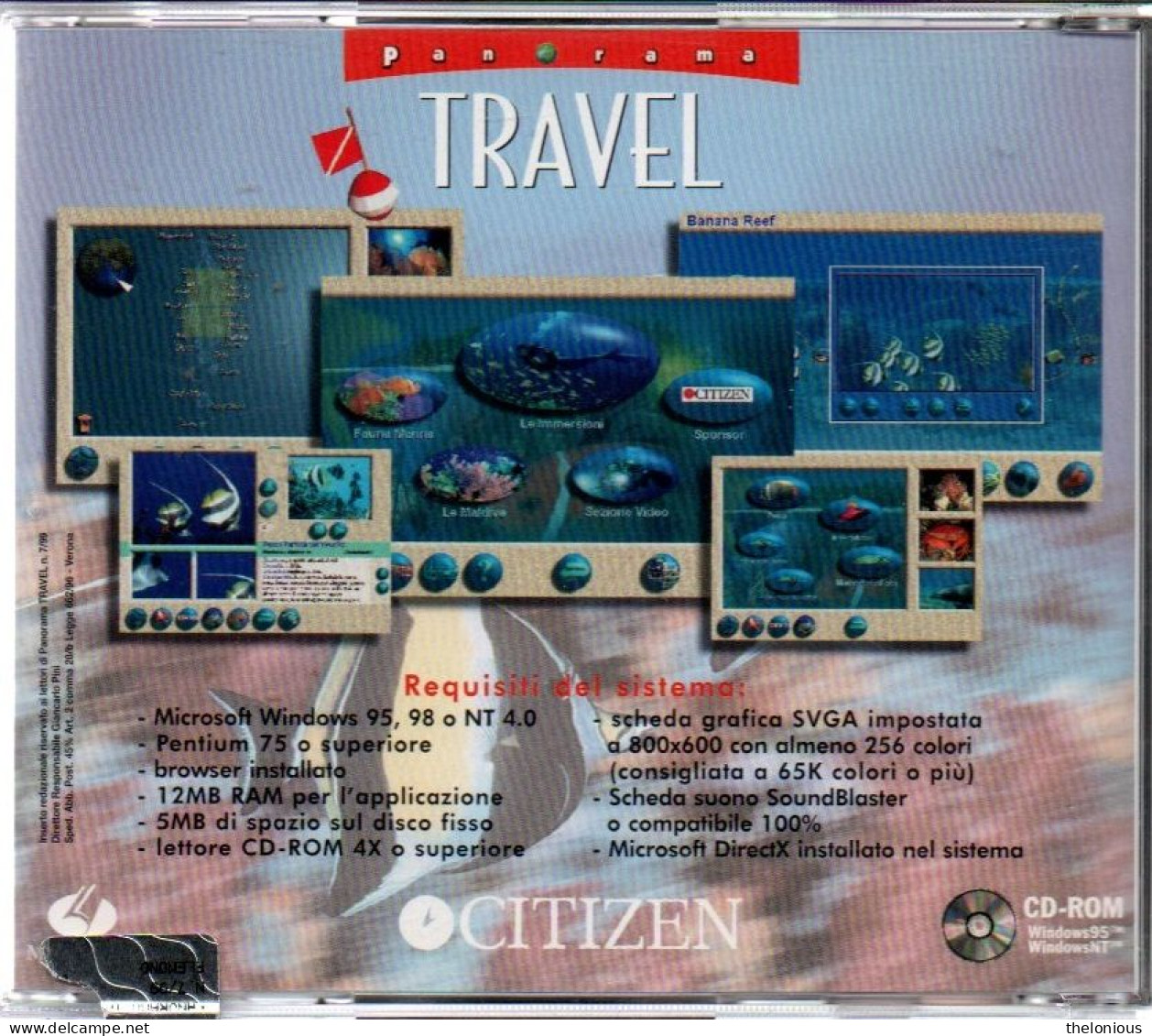 # CD ROM TRAVEL - Il Grande Blu Delle Maldive - Guida Mondiale Alle Immersioni - Autres Formats