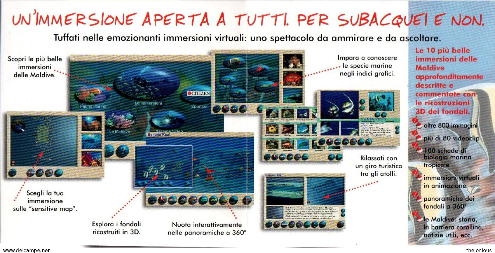 # CD ROM TRAVEL - Il Grande Blu Delle Maldive - Guida Mondiale Alle Immersioni - Autres Formats