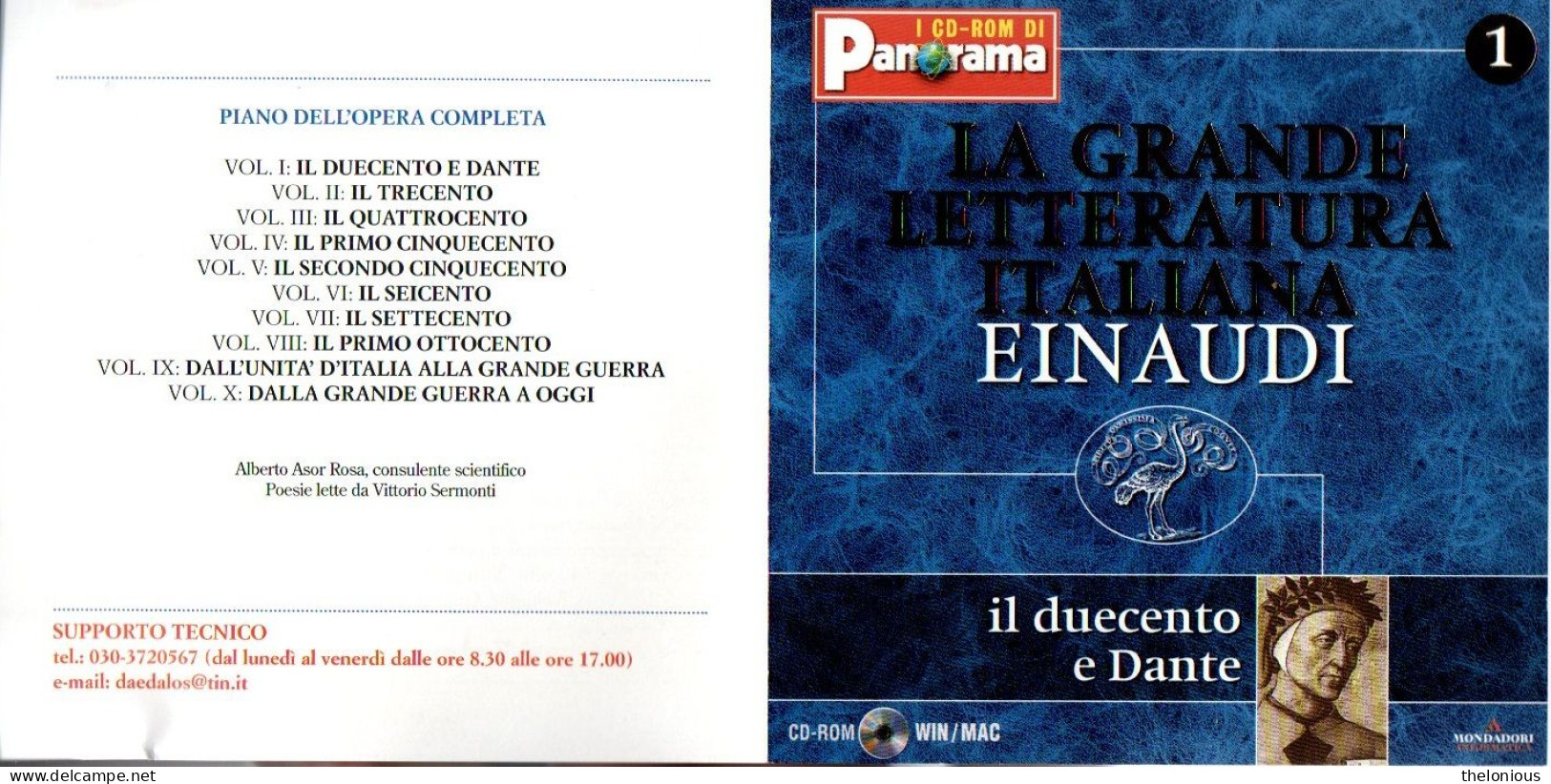 # CD ROM La Grande Letteratura Italiana - Il Duecento E Dante - Otros