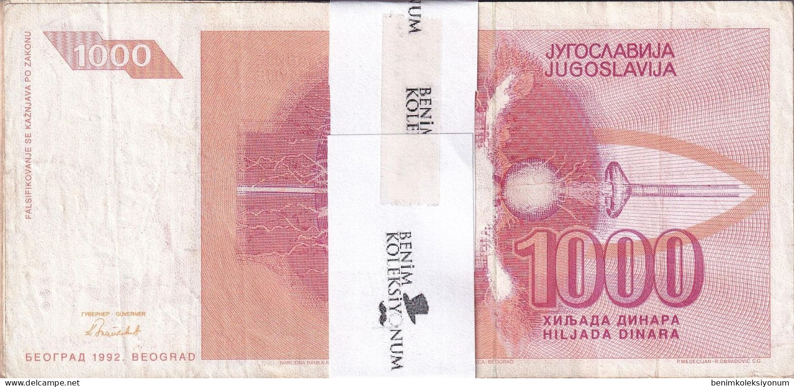 Yugoslavia 1,000 Dinara, 1992 P#114 F/VF Bundle - Yugoslavia