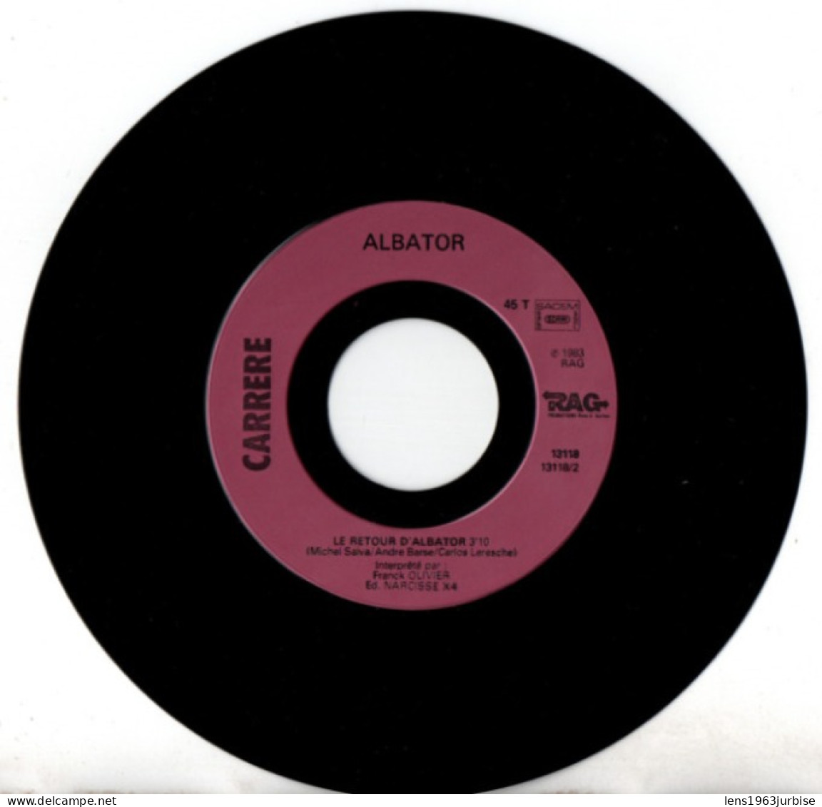 ALBATOR 84 , Par Franck Olivier  ( 1983 ) - 45 Rpm - Maxi-Single