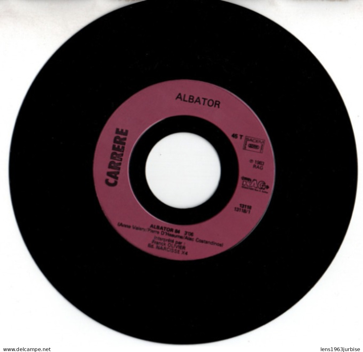ALBATOR 84 , Par Franck Olivier  ( 1983 ) - 45 Toeren - Maxi-Single