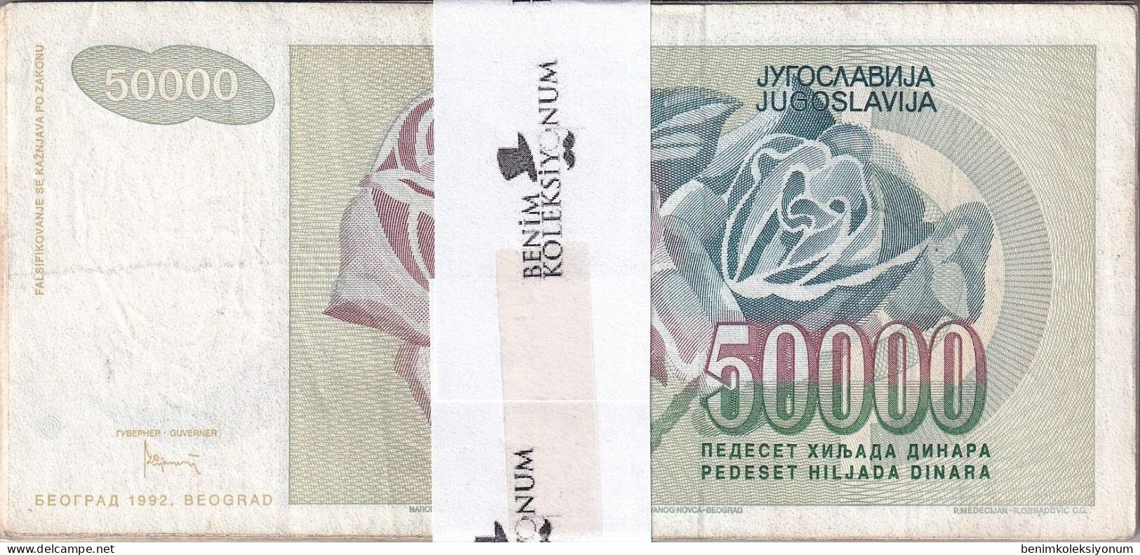 Yugoslavia 50,000 Dinara, 1992 P#117 F/VF Bundle - Jugoslawien