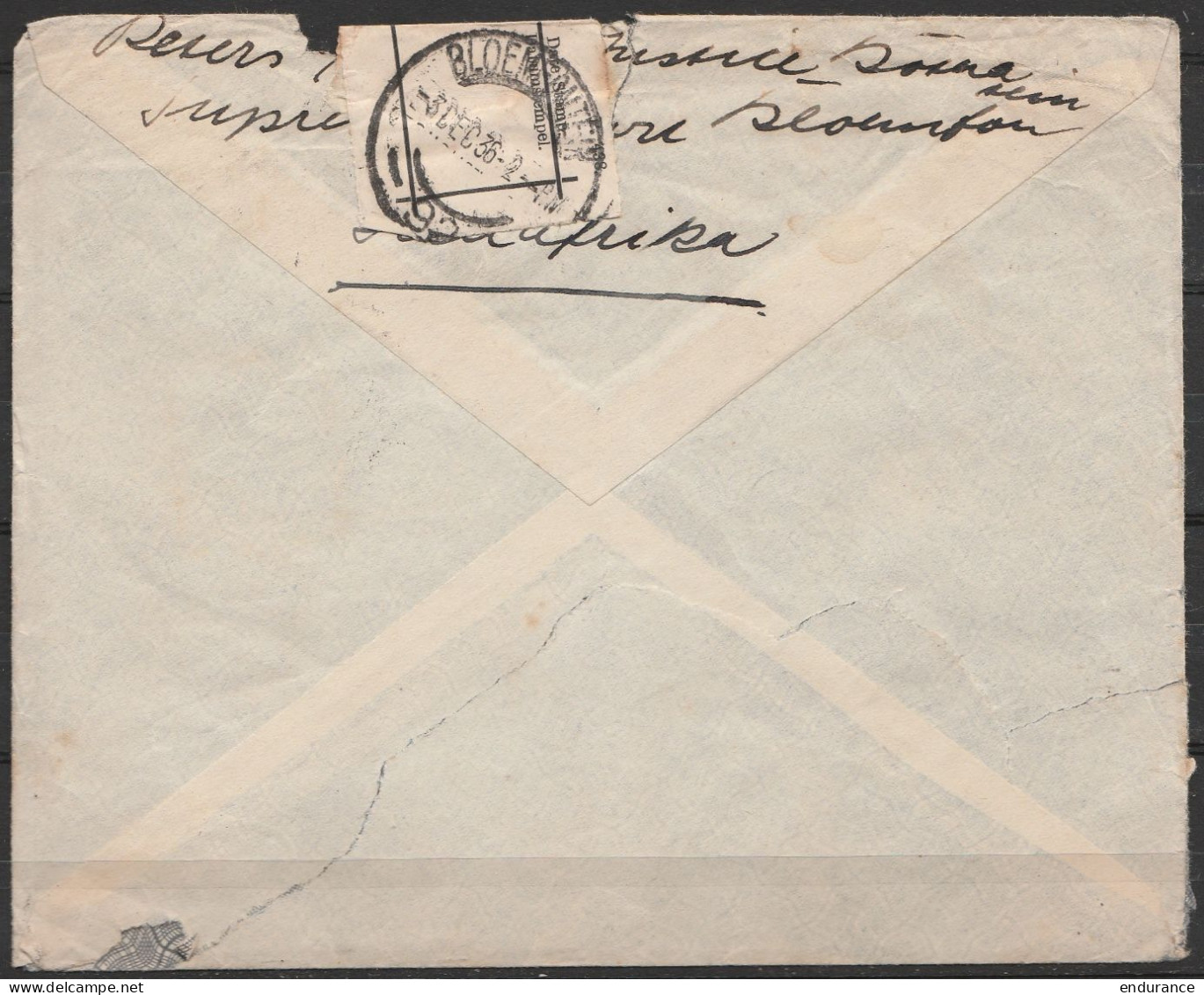 Afrique Du Sud - L. Affr. 3d Càd BLOEMFONTEIN /-3 DEC 1936 Réparée Au Départ Pour BAYREUTH (Allemagne) - Covers & Documents