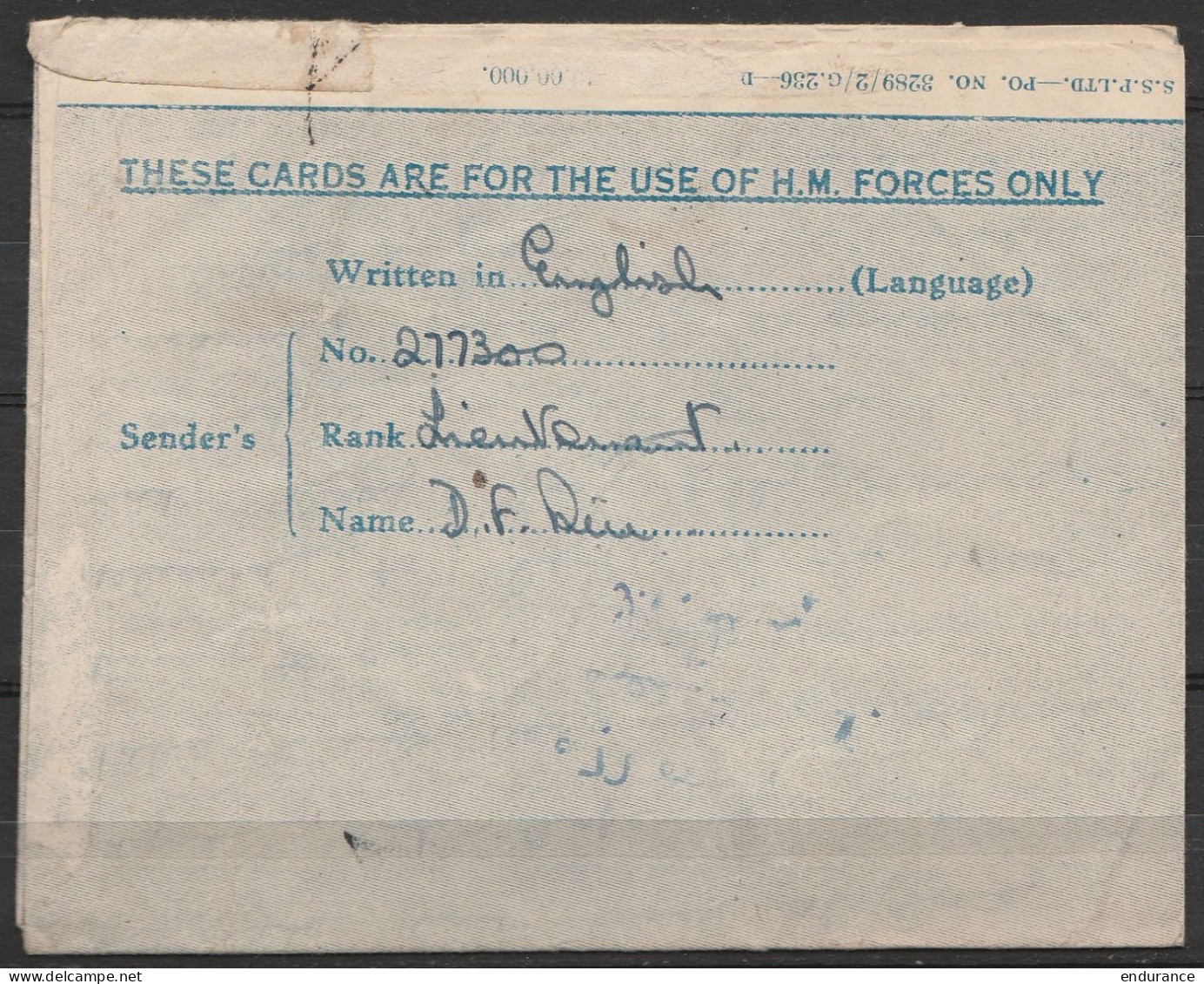Inde - Air Letter Franchise Militaire Càd "367/12 JLY 1945" Pour MORECAMBE (Lancashire) - Cachets Censure - 1936-47  George VI