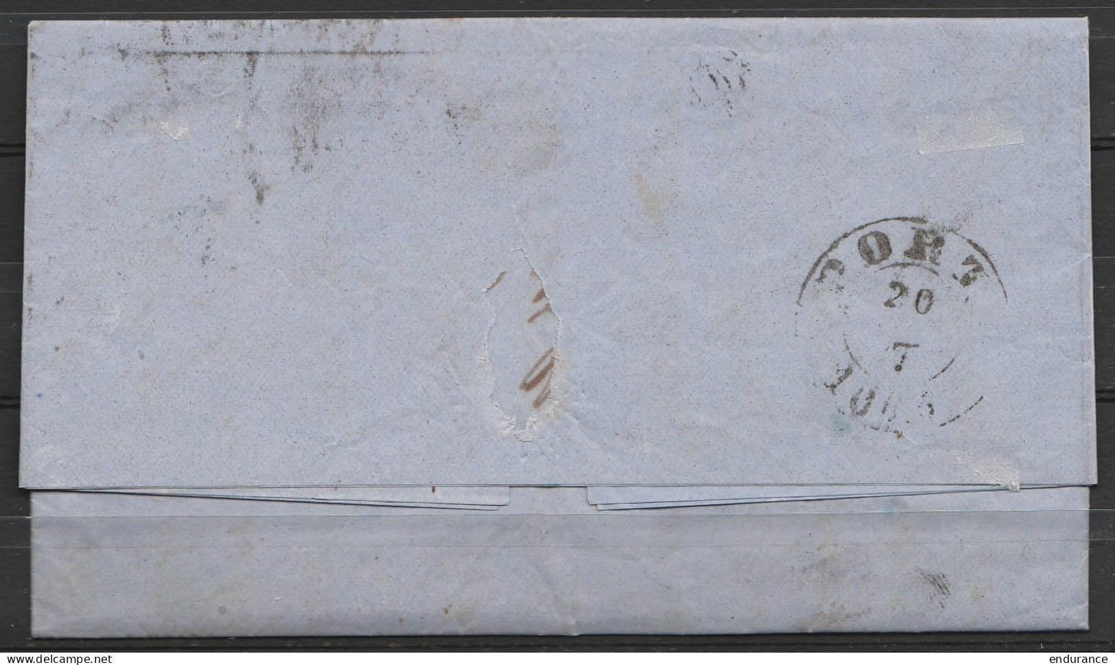 L. Datée 14 July 1865 De LONDON Affr. 6d Càd "LOMBARD-STREET /JY 14 1865/ PAID" Pour PORTO "via France" - Griffe "40" - Covers & Documents