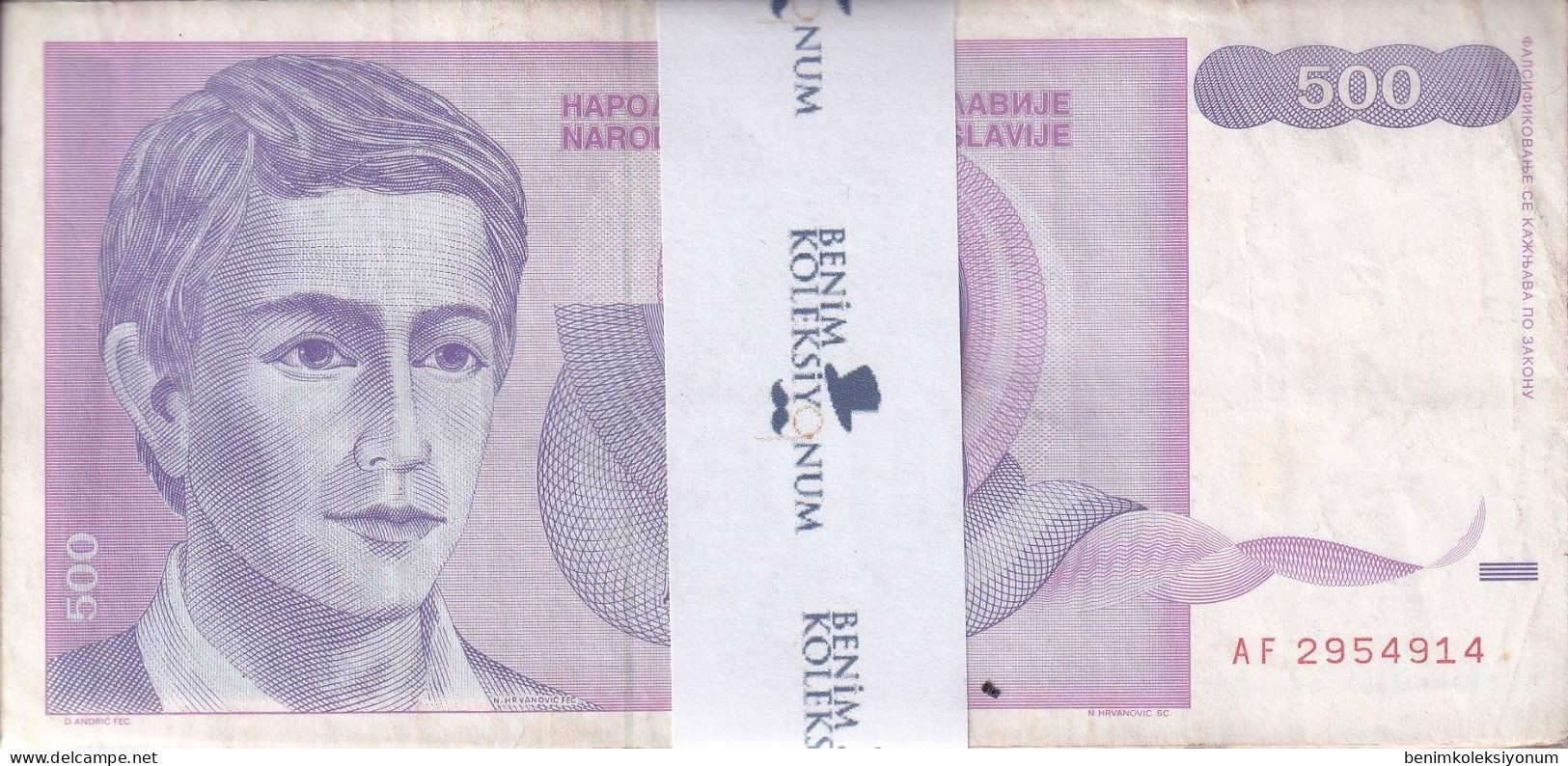 Yugoslavia 500 Dinara, 1992 P#113 F/VF Bundle - Yugoslavia