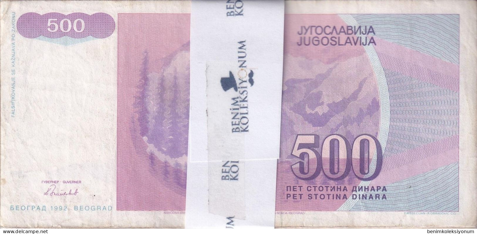 Yugoslavia 500 Dinara, 1992 P#113 F/VF Bundle - Yugoslavia