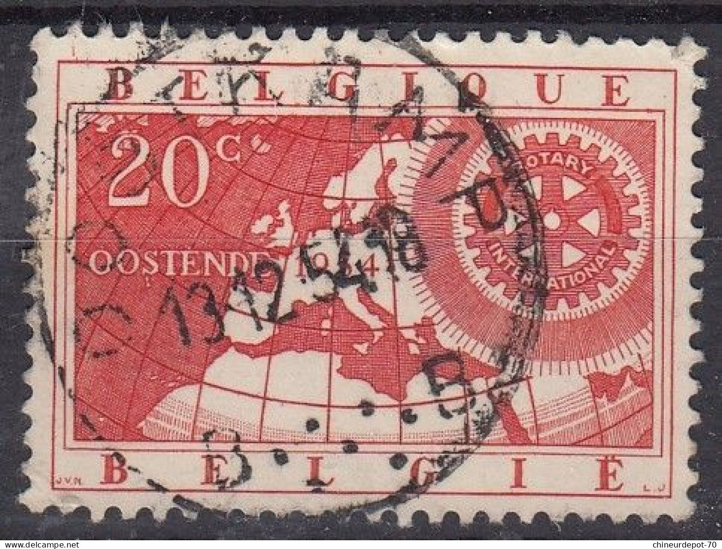 ROTARY INTERNATIONAL OOSTENDE 1954 CACHET OOSTKAMP - Gebruikt