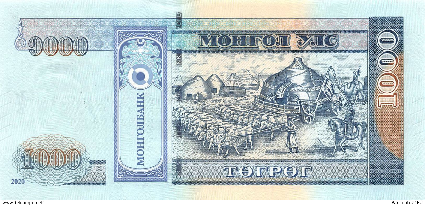 Mongolia 1000 Togrog 2020 Unc Pn 75a - Mongolie