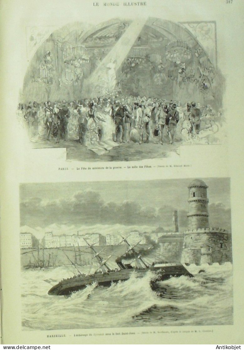 Le Monde Illustré 1878 N°1129 Marseille (13) Echouage Djemnah Expo Trocadero Inde Japon Chaine Sin (59) - 1850 - 1899