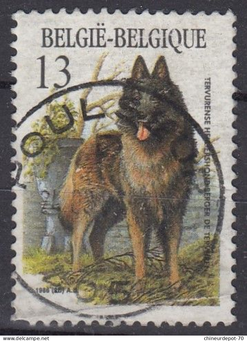 1986 CHIEN DE BERGER DE TERVUREN CACHET POULSEUR - Oblitérés