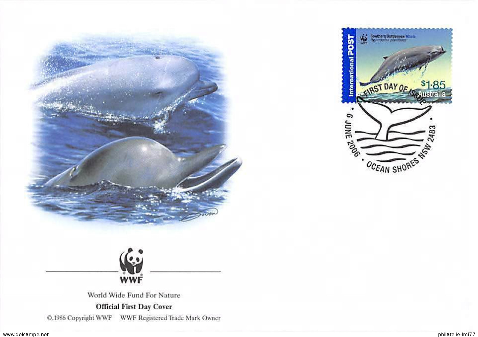 FDC WWF - Australie (2680) - Baleine à Bec Commune - FDC
