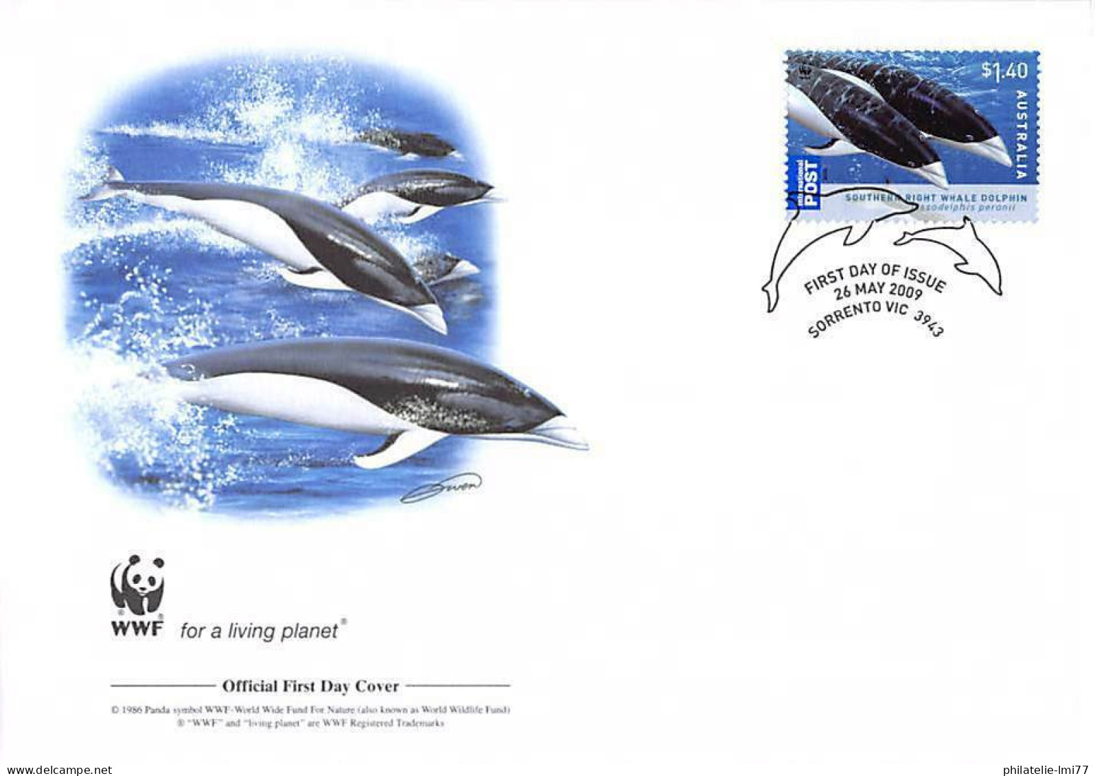 FDC WWF - Australie (3081) -  Dauphin Baleine Franche Australe - FDC