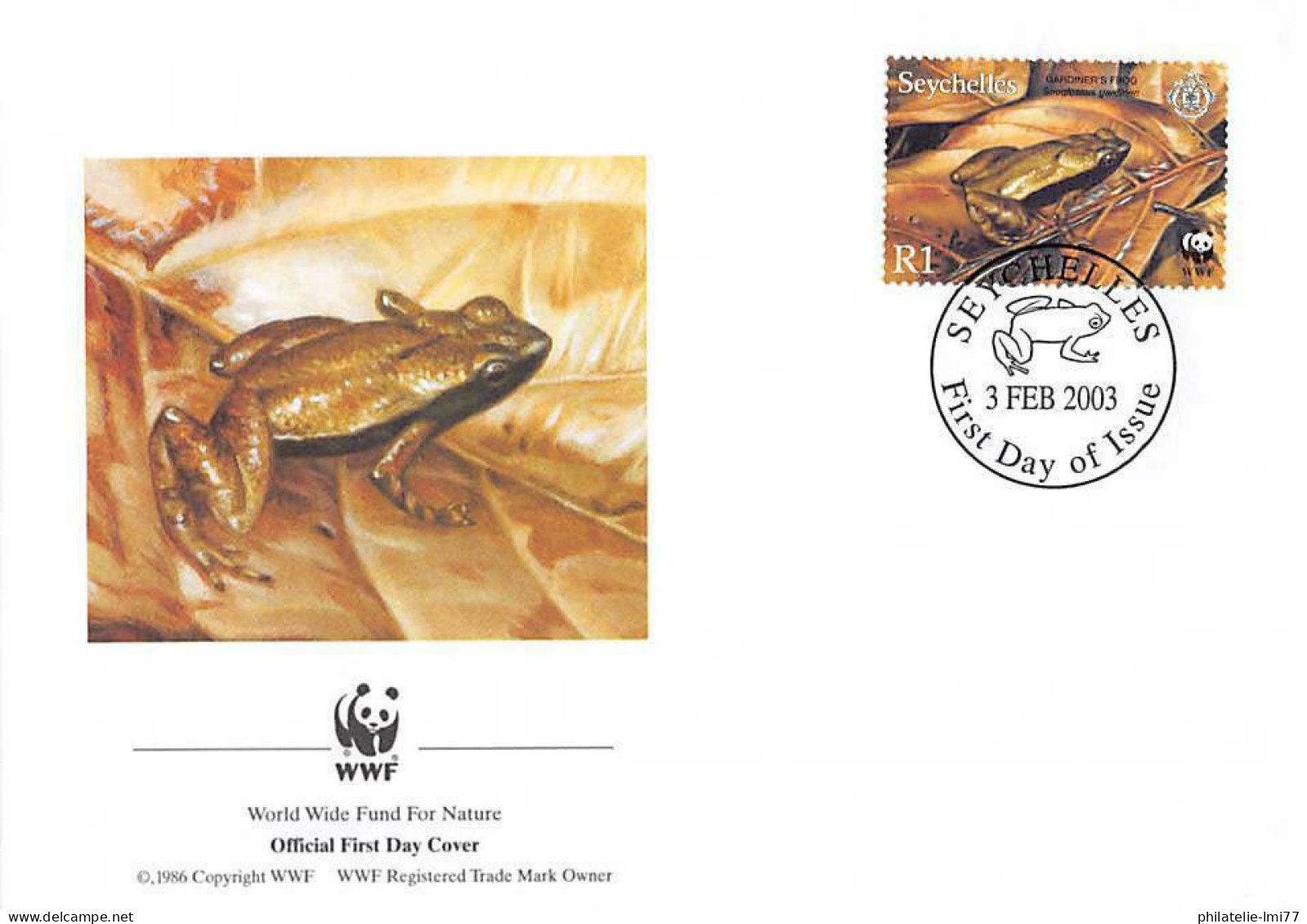FDC WWF - Seychelles (yt 860) - Grenouilles - FDC