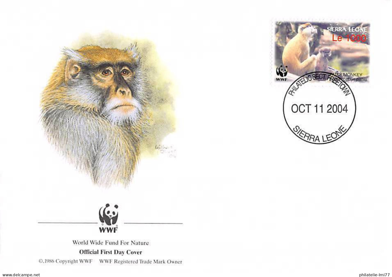 FDC WWF - Sierra Leone (4696) - Le Singe Rouge - FDC